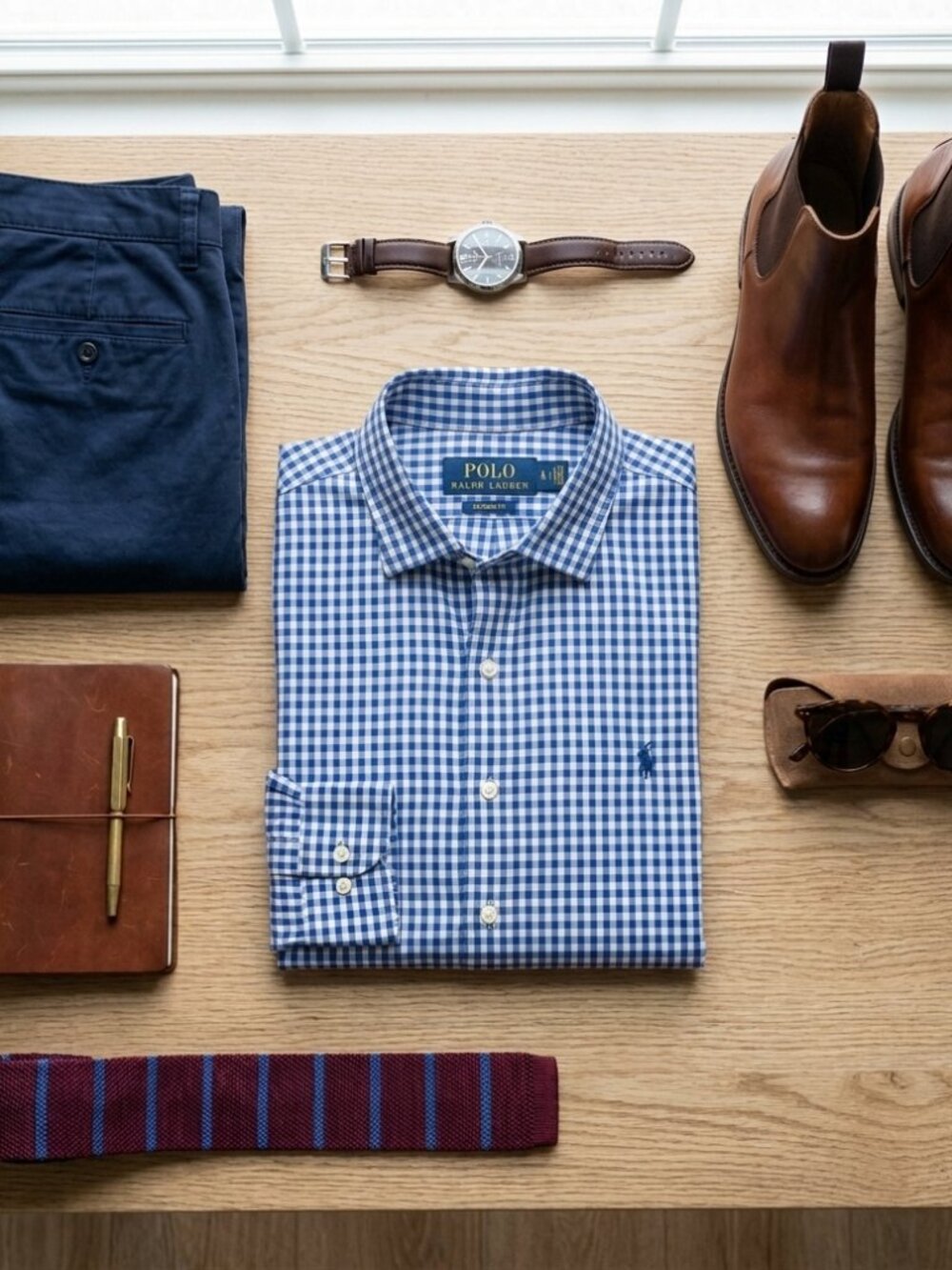 Polo Ralph Lauren Performance Men XL Gingham Shirt Blue White Check Nylon Blend
